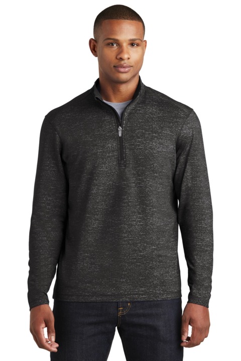 ST855 - Sport-Tek Sport Wick Stretch Reflective Heather 1/2 Zip Pullover