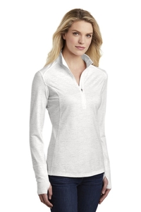 LST855 - Sport-Tek Ladies Sport Wick Stretch Reflective Heather 1/2 Zip Pullover