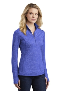 LST855 - Sport-Tek Ladies Sport Wick Stretch Reflective Heather 1/2 Zip Pullover