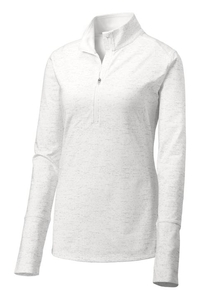 LST855 - Sport-Tek Ladies Sport Wick Stretch Reflective Heather 1/2 Zip Pullover