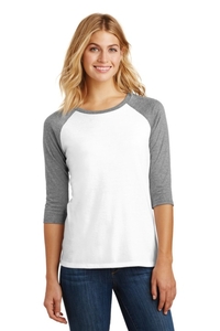 DM136L - District Women's Perfect Tri 3/4 Sleeve Raglan