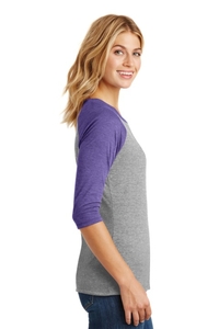 DM136L - District Women's Perfect Tri 3/4 Sleeve Raglan