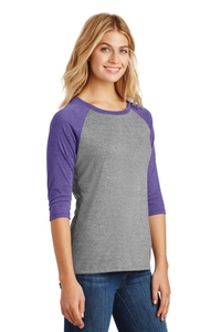 DM136L - District Women's Perfect Tri 3/4 Sleeve Raglan