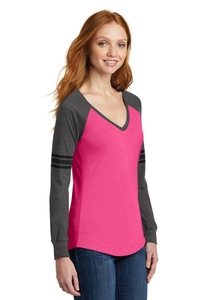 DM477 - District Women's Game Long Sleeve V Neck Tee