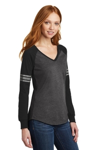 DM477 - District Women's Game Long Sleeve V Neck Tee