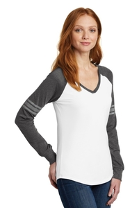 DM477 - District Women's Game Long Sleeve V Neck Tee