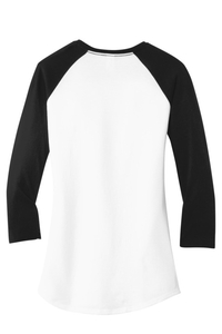 DT6211 - District Women's Fitted Very Important Tee 3/4 Sleeve Raglan