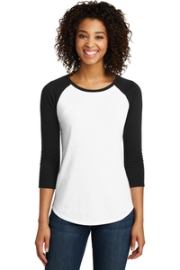 DT6211 - District Women's Fitted Very Important Tee 3/4 Sleeve Raglan