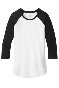 DT6211 - District Women's Fitted Very Important Tee 3/4 Sleeve Raglan