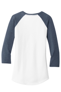 DT6211 - District Women's Fitted Very Important Tee 3/4 Sleeve Raglan