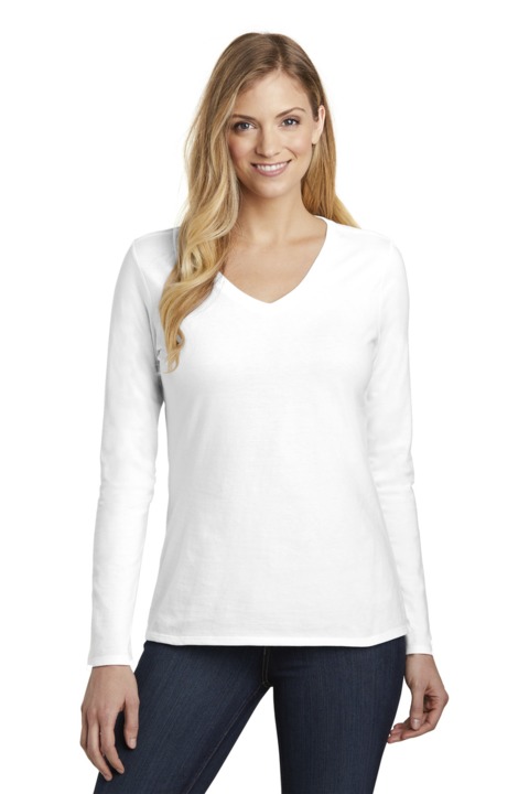 DT6201 - District Women's Very Important Tee Long Sleeve V Neck