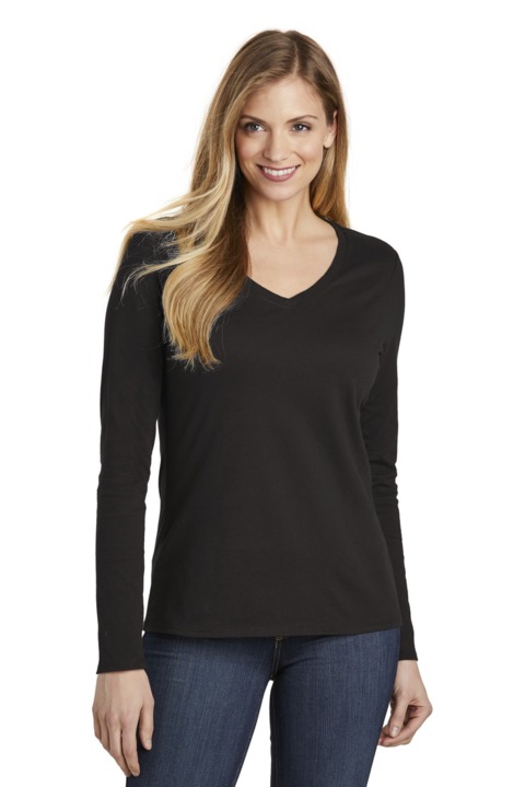 DT6201 - District Women's Very Important Tee Long Sleeve V Neck