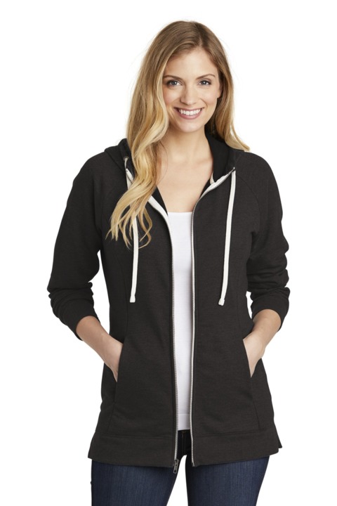 DT456 - District Women's Perfect Tri Blend French Terry Full Zip Hoodie