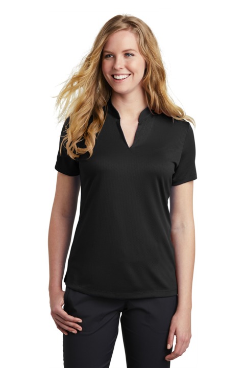 NKAA1848 - Nike Ladies Dri-FIT Hex Textured V Neck Top