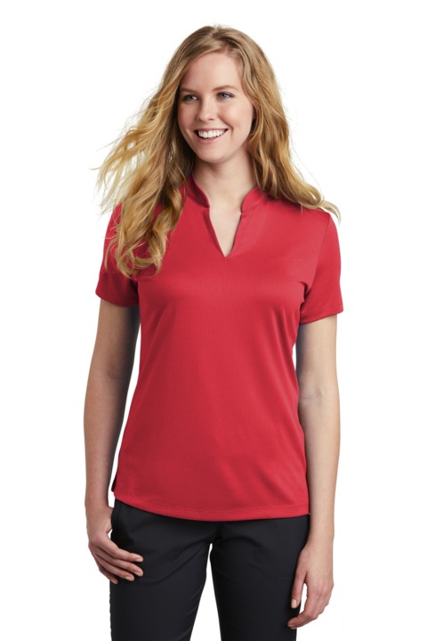 NKAA1848 - Nike Ladies Dri-FIT Hex Textured V Neck Top