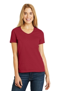 5780 - Hanes Ladies Tagless 100% Cotton V-Neck T-Shirt