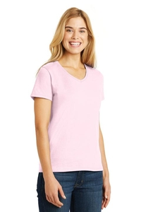 5780 - Hanes Ladies Tagless 100% Cotton V-Neck T-Shirt