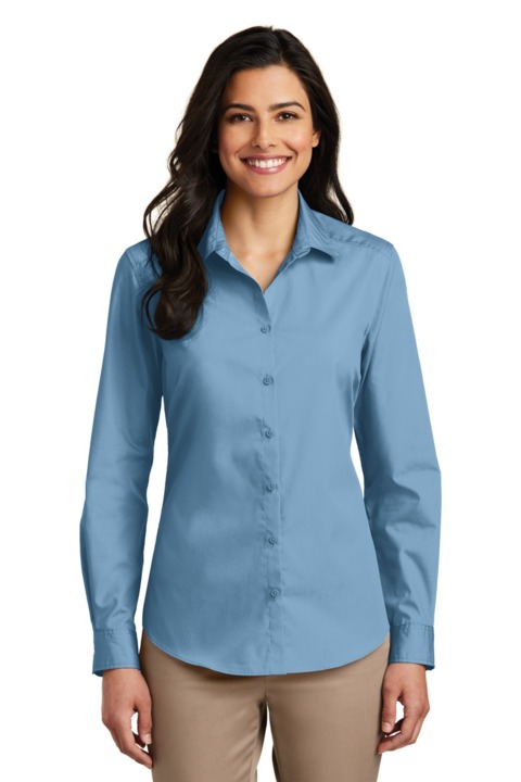 LW100 - Port Authority Ladies Long Sleeve Carefree Poplin Shirt