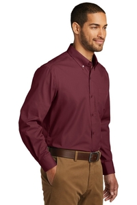 W100 - Port Authority Long Sleeve Carefree Poplin Shirt