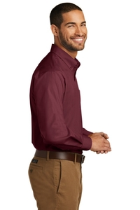 W100 - Port Authority Long Sleeve Carefree Poplin Shirt