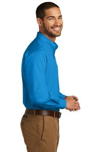 W100 - Port Authority Long Sleeve Carefree Poplin Shirt