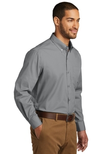 W100 - Port Authority Long Sleeve Carefree Poplin Shirt