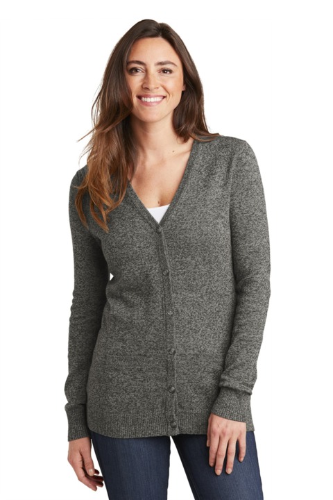 LSW415 - Port Authority Ladies Marled Cardigan Sweater