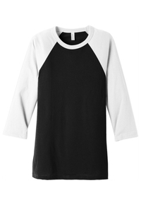 BC3200 - BELLA + CANVAS 3/4 Sleeve Baseball Tee