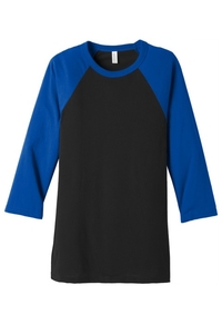 BC3200 - BELLA + CANVAS 3/4 Sleeve Baseball Tee