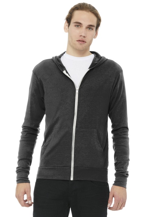 BC3939 - BELLA + CANVAS Triblend Full Zip Lightweight Hoodie