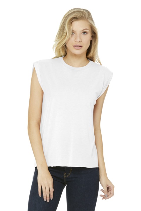 BC8804 - BELLA + CANVAS Women's Flowy Muscle Tee With Rolled Cuffs