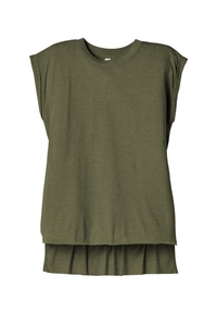 BC8804 - BELLA + CANVAS Women's Flowy Muscle Tee With Rolled Cuffs