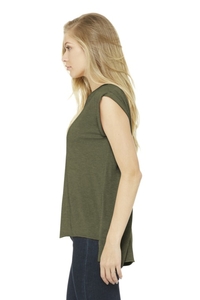 BC8804 - BELLA + CANVAS Women's Flowy Muscle Tee With Rolled Cuffs