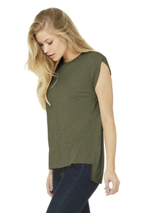 BC8804 - BELLA + CANVAS Women's Flowy Muscle Tee With Rolled Cuffs