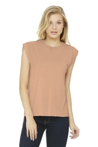 BC8804 - BELLA + CANVAS Women's Flowy Muscle Tee With Rolled Cuffs