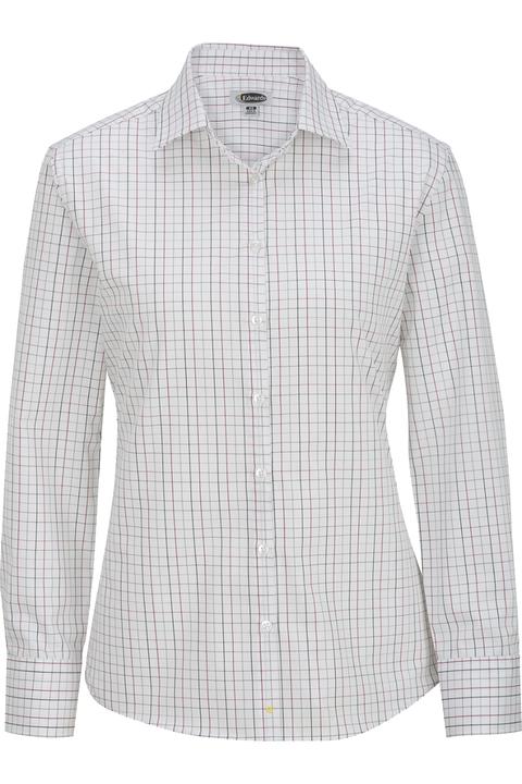 5973 - Edwards Ladies' Long Sleeve Tattersall Poplin Dress Shirt