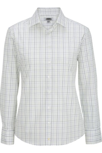 5973 - Edwards Ladies' Long Sleeve Tattersall Poplin Dress Shirt