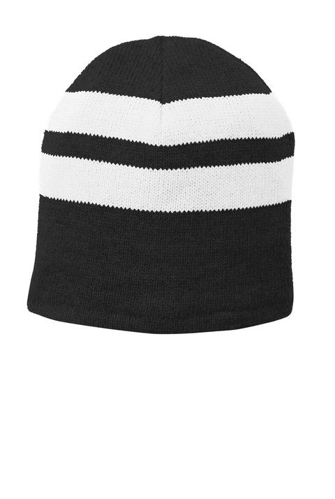 C922 - Port & Company Fleece-Lined Striped Beanie Cap