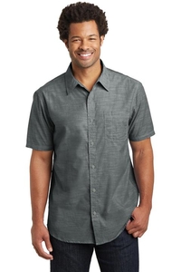 DM3810 - District Made Mens Short Sleeve Washed Woven Shirt