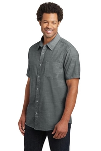 DM3810 - District Made Mens Short Sleeve Washed Woven Shirt