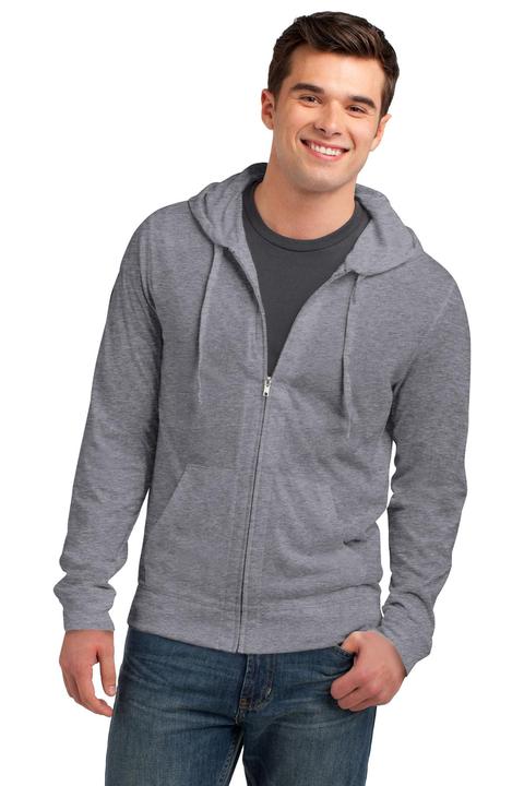 DT1100 - District Young Mens Jersey Full-Zip Hoodie