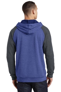 DT196 - District Young Mens Lightweight Fleece Raglan Hoodie.  DT196