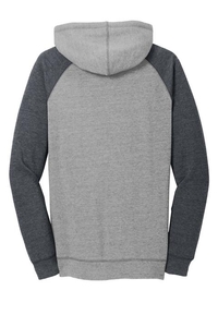 DT296 - District Juniors Lightweight Fleece Raglan Hoodie.  DT296