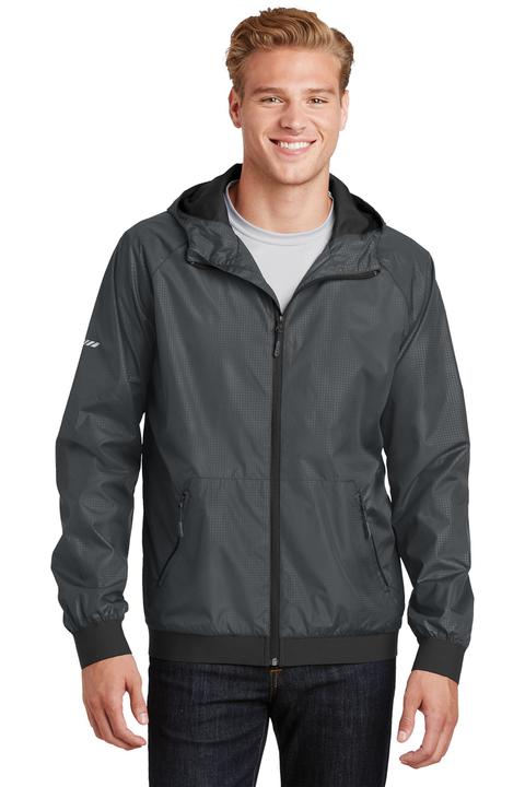 JST53 - Sport-Tek Embossed Hooded Wind Jacket