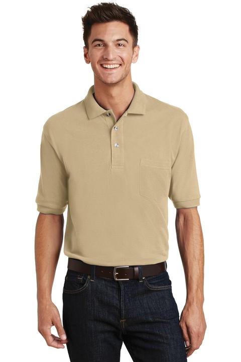 K420P - Port Authority Heavyweight Cotton Pique Polo with Pocket.  K420P