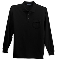 K500LSP - Port Authority Long Sleeve Silk Touch Polo with Pocket.  K500LSP