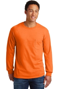 2410 - Gildan - Ultra Cotton 100% Cotton Long Sleeve T-Shirt with Pocket.  2410